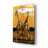 Giraffes Glass Wall Art