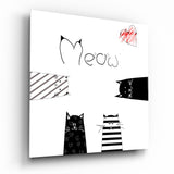 Arte della parete di vetro Meow (gatto)