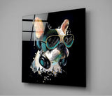 Punk Dog Glass Wall Art