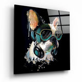 Punk Dog Glass Wall Art