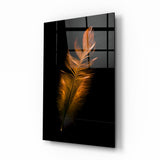 Copper Feather Glass Wall Art