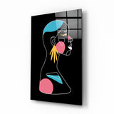 Abstract Colorful Portrait Glass Wall Art