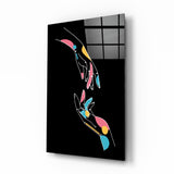 Abstract Colorful Hands Glass Wall Art