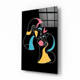 Abstract Colorful Portrait Glass Wall Art