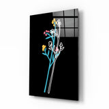 Art mural en verre de fleurs colorées abstraites