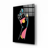 Art mural en verre abstrait coloré à la main