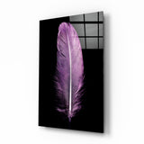 Purple Feather Glass Wall Art