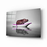 Hippopotame Impression sur verre