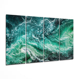 Waves 4 Pieces Mega Glass Wall Art (150x92 cm)