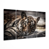 Tigre 4 piezas de arte de pared de cristal Mega (150x92 cm)