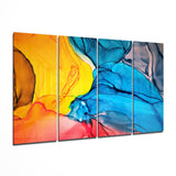 Danse de couleurs Art mural en verre Mega 4 pièces (150x92 cm)