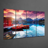 Sunset 4 Pieces Mega Glass Wall Art (150x92 cm)