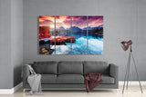 Sunset 4 Pieces Mega Glass Wall Art (150x92 cm)