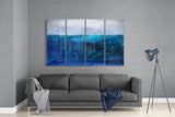 Blue Horizon 4 Pieces Mega Glass Wall Art (150x92 cm)