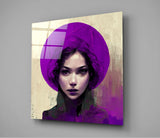 Purple Hat Glass Wall Art || Designer's Collection