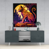 Ancient Cat Glass Wall Art || Designer's Collection