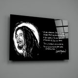 Words of Bob Marley Glass Wall Art