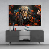 Lion Glass Wall Art || Designer Collection