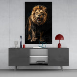 Lion in the Dog Glass Wall Art|| Designer's Collection
