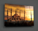 Blue Mosque Glass Wall Art