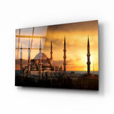 Blue Mosque Glass Wall Art