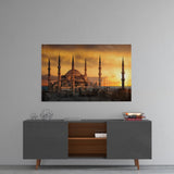 Blue Mosque Glass Wall Art