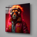 Hippie Lion Glass Wall Art  || Designers Collection