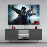 Batman vs Superman Glass Wall Art