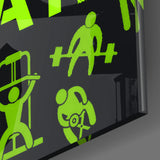 Eat, Lift, Sleep Glass Wall Art